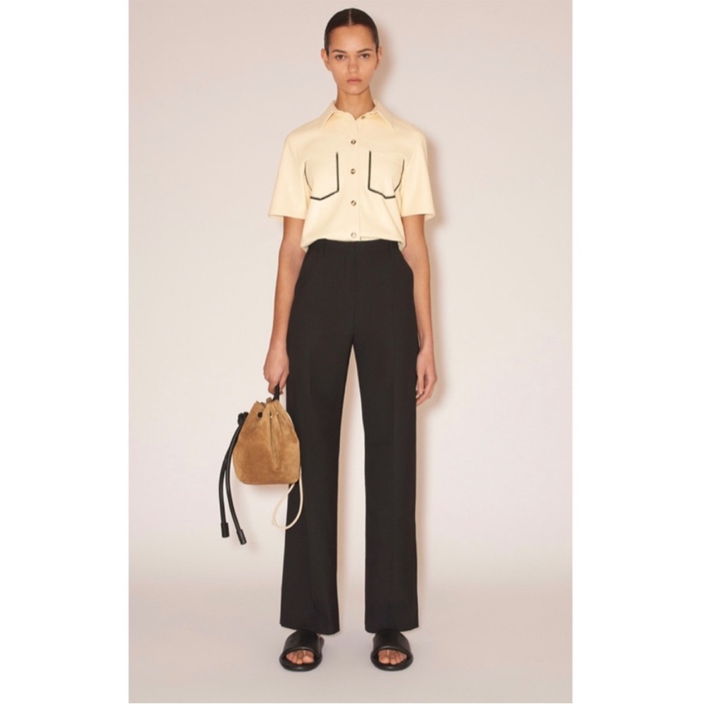 Nanushka Elaina Pants Summer Suiting Wide Leg‎ Trousers Black Size Large